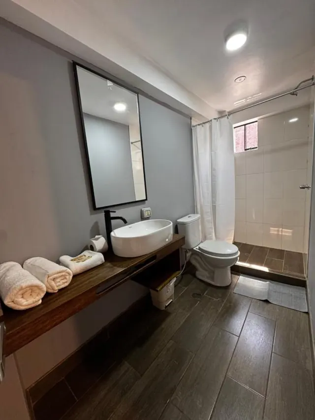 Baño privado con lavabo y ducha